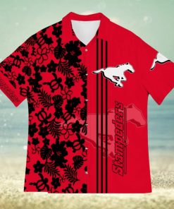 Calgary Stampeders American Sports Team Flower Beach Tree Hawaiian Shirt