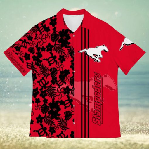 Calgary Stampeders American Sports Team Flower Beach Tree Hawaiian Shirt