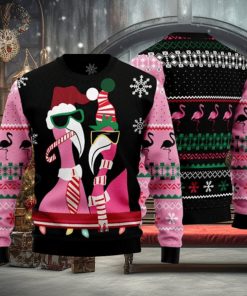 Candy Cane Flamingo Ugly Christmas Sweater