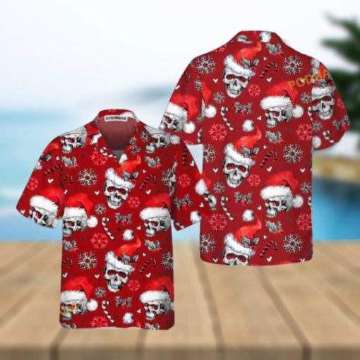 Candy Cane Skulls Red Aloha Shirt Xmas, Funny Christmas Gift Ideas