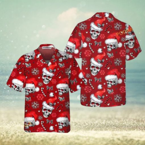 Candy Cane Skulls Red Aloha Shirt Xmas, Funny Christmas Gift Ideas