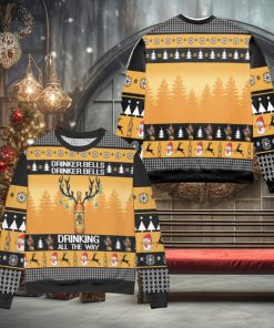 Captain Morgan Drinker Bells Drinking All The Way Ugly Christmas Sweater