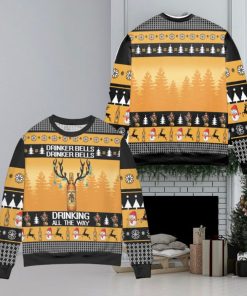 Captain Morgan Drinker Bells Drinking All The Way Ugly Christmas Sweater