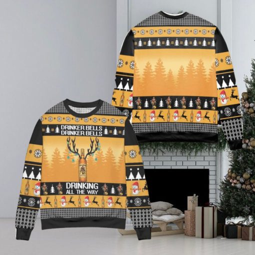 Captain Morgan Drinker Bells Drinking All The Way Ugly Christmas Sweater