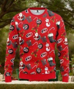 Carolina Hurricanes Santa Claus Snowman Christmas Ugly Sweater