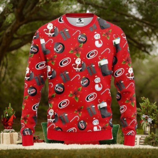 Carolina Hurricanes Santa Claus Snowman Christmas Ugly Sweater