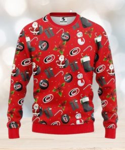 Carolina Hurricanes Santa Claus Snowman Christmas Ugly Sweater