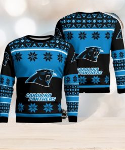 Carolina Panthers Logo Big Snowflake Pattern Ugly Christmas Sweater