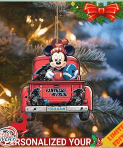 Carolina Panthers Mickey Mouse Ornament Personalized Your Name Sport Home Decor