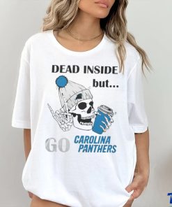 Carolina Panthers Skeleton Dead Inside But Panthers Logo T shirt