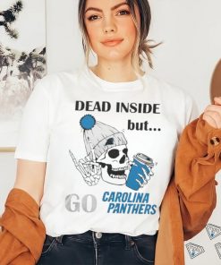 Carolina Panthers Skeleton Dead Inside But Panthers Logo T shirt