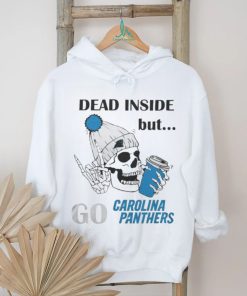 Carolina Panthers Skeleton Dead Inside But Panthers Logo T shirt