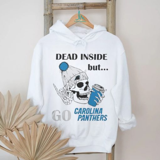 Carolina Panthers Skeleton Dead Inside But Panthers Logo T shirt