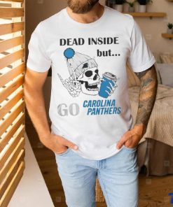 Carolina Panthers Skeleton Dead Inside But Panthers Logo T shirt