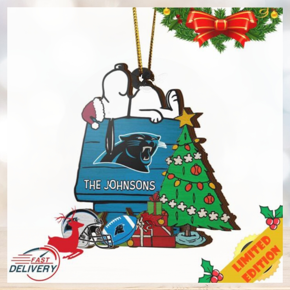Carolina Panthers Snoopy NFL Sport Ornament Custom Name Carolina Panthers Snoopy NFL Sport Ornament Custom Name