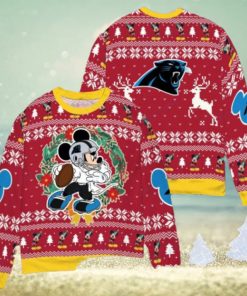 Carolina Panthers x Mickey Mouse Ugly Christmas Sweater