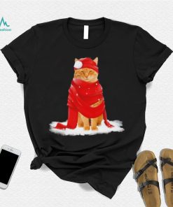 Cat Hat Santa Scarf Christmas Shirt