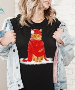 Cat Hat Santa Scarf Christmas Shirt