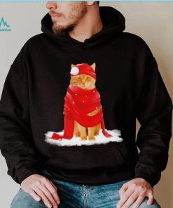 Cat Hat Santa Scarf Christmas Shirt