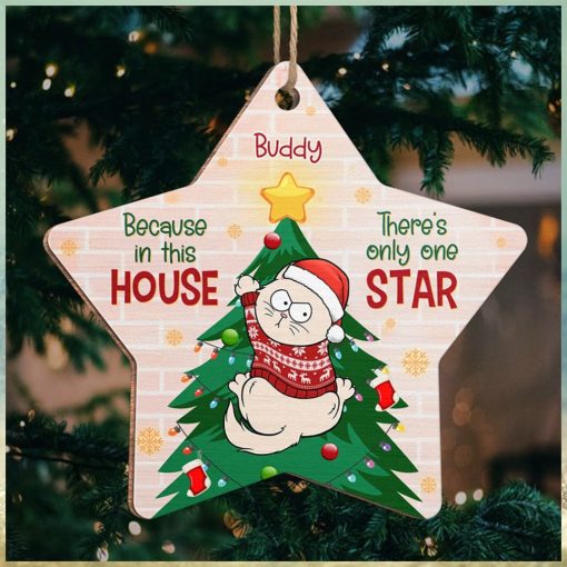 Cat Is Only One Star In This House   Cat Personalized Custom Ornament   Wood Custom Shaped   Christmas Gift For Pet Owners, Pet Lovers