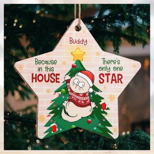 Cat Is Only One Star In This House   Cat Personalized Custom Ornament   Wood Custom Shaped   Christmas Gift For Pet Owners, Pet Lovers