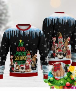 Cat Joy Love Peace Believe Ugly Christmas Sweater Best Gift For Men And Women