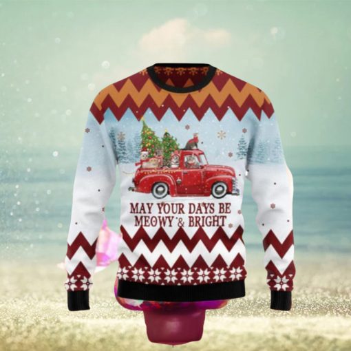 Cat Red Truck Ugly Christmas Sweaters Special Gift For Men And Women