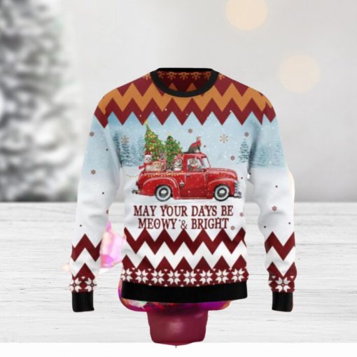 Cat Red Truck Ugly Christmas Sweaters Special Gift For Men And Women