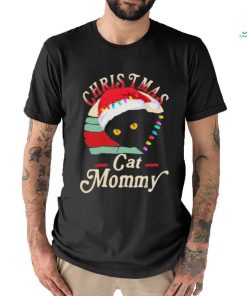 Cat hat santa christmas cat mommy shirt
