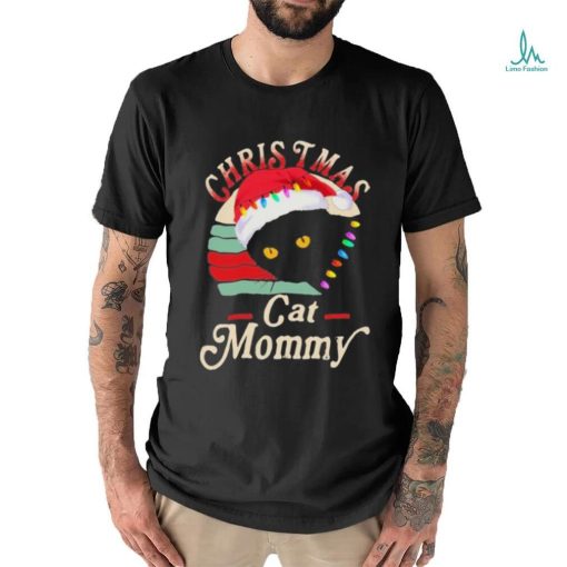 Cat hat santa christmas cat mommy shirt