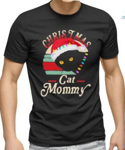Cat hat santa christmas cat mommy shirt