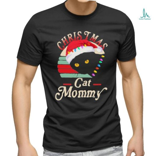 Cat hat santa christmas cat mommy shirt