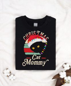 Cat hat santa christmas cat mommy shirt