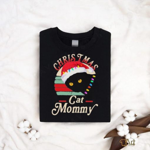 Cat hat santa christmas cat mommy shirt