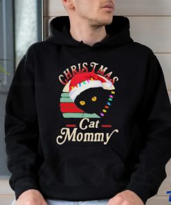 Cat hat santa christmas cat mommy shirt