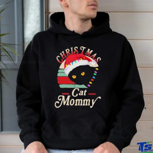 Cat hat santa christmas cat mommy shirt