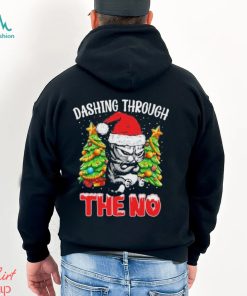 Cat hat santa dashing through the no merry christmas shirt