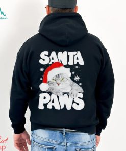 Cat hat santa santa paws merry christmas shirt
