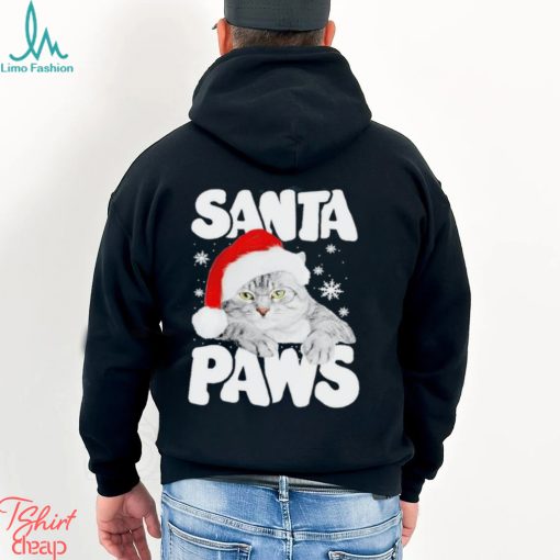 Cat hat santa santa paws merry christmas shirt