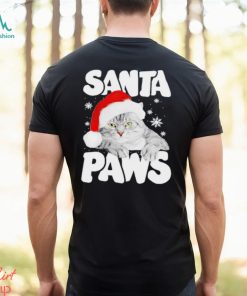 Cat hat santa santa paws merry christmas shirt