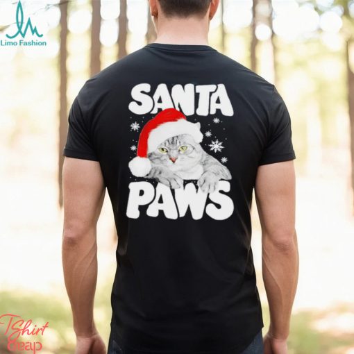 Cat hat santa santa paws merry christmas shirt
