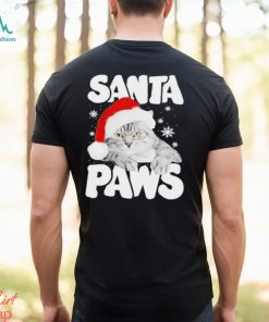 Cat hat santa santa paws merry christmas shirt