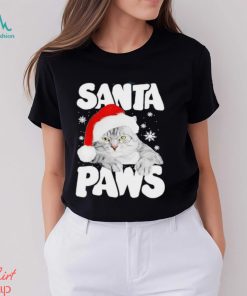 Cat hat santa santa paws merry christmas shirt