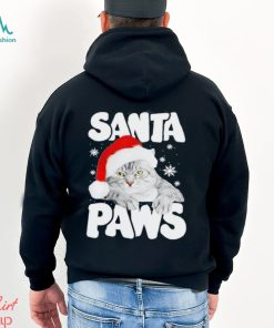 Cat hat santa santa paws merry christmas shirt