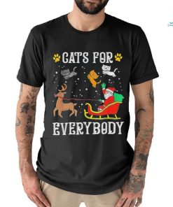 Cats For Everybody Santa Funny Men Kids Women Christmas T Shirt
