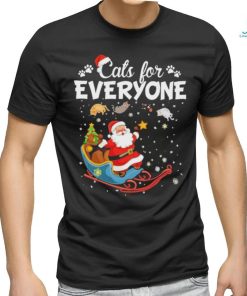 Cats For Everyone Happy Christmas Santa Claus In Sleigh With Cats T shirt