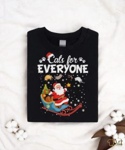 Cats For Everyone Happy Christmas Santa Claus In Sleigh With Cats T shirt