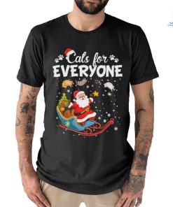 Cats For Everyone Happy Christmas Santa Claus In Sleigh With Cats T shirt