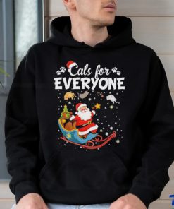 Cats For Everyone Happy Christmas Santa Claus In Sleigh With Cats T shirt