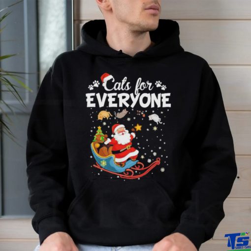 Cats For Everyone Happy Christmas Santa Claus In Sleigh With Cats T shirt